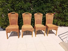lot de 4 chaises en osier, de belle qualité, genre fauteuil.
