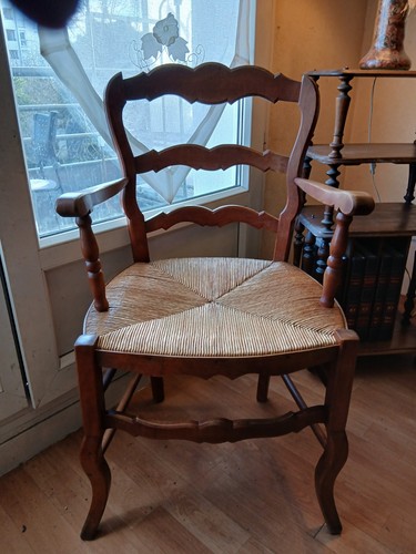 Fauteuil paillé bois - paillé, en