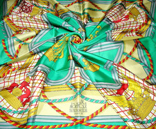 Foulard HERMES vintage "Grande Tenue" by H. d'Origny / Silk Scarf Hermes