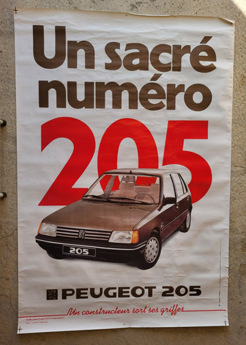 Affiche peugeot 205 - peugeot, sacre