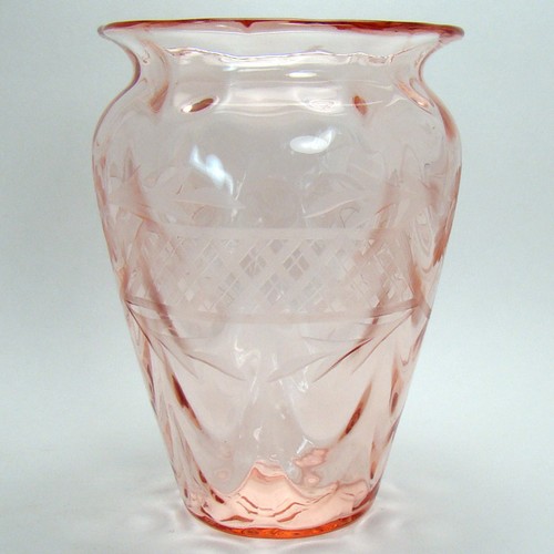 Pink art glass vase - art,