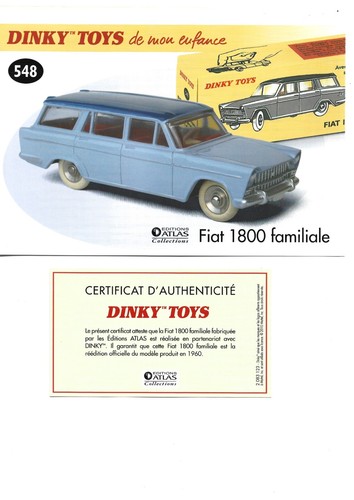 Dinky toys fiche - toys, certificat
