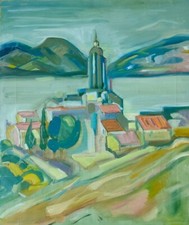 Joli toile village moderne - joli, et