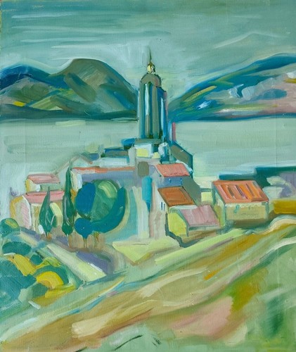 Joli toile village moderne - joli, et