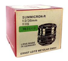 LEICA SUMMICRON - R  2/35mm - 11 115 - ERNST LEITZ WETZLAR - BOITE VIDE