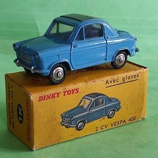 Voiture Dinky toys 2 CV Vespa 400 24L Meccano France 1959 +Boite 