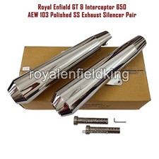 Adapté Pour Royal Enfield Gt & Intercepteur 650 AEW 103 Ss Échappement Poli