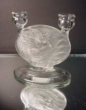 Scarce McKee Glass Company 2 Lite Bird of Paradise Candle Holder Art Deco 