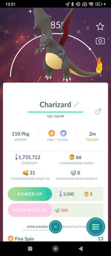 Charizard shiny dracaufeu - /,