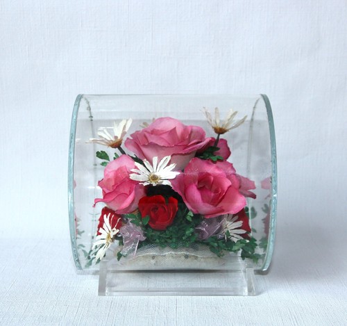 Fleurs naturelles sous verre