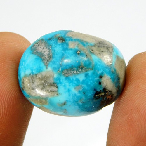 Cabochon ovale bleu turquoise