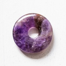 Donut pendentif AMÉTHYSTE 30mm Pierre Naturelle Collier Energie Reiki