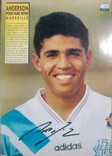 Photo Magazine OM Plus Sonny Anderson Signé Autographe Olympique De Marseille 
