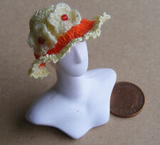 1:12 Échelle Femmes Jaune Crochet Chapeau Tumdee Maison de Poupées Miniature T5