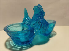 Salière Art Déco verre bleu