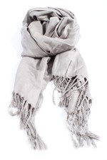 SILVIO TOSSI Écharpe à franges Dames Écharpe gris clair style décontracté