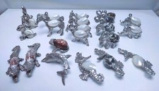 lot de 21 animaux en étain avec un coquillage, lapin,croco,éléphant,hippocampe A