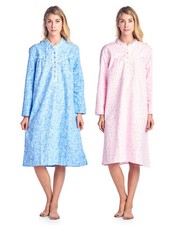 Casual Nights Women's Flannel Floral Long Sleeve Nightgown