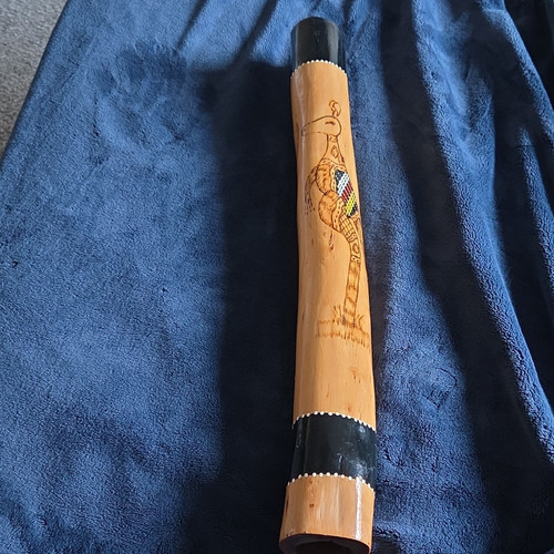 Wooden didgeridoo brown black - wooden, brown/black