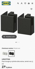 4 Pieds d'angle de Cuisine Ikea LERHYTTAN Couleur Noire Jamais Utilisé