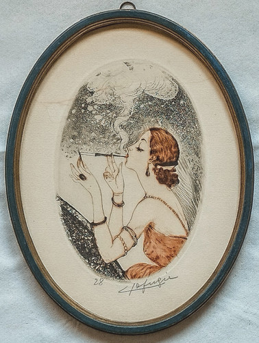 Gravure aquatinte art déco - aquatinte,
