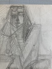 Dessin ancien cubiste Mine De