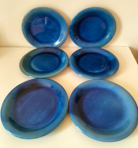 Assiettes grès émaillé - assiettes,