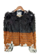 MY MO Veste en fausse fourrure Dames Veste T EU 34 noir-orange clair