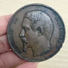 Médaille Napoléon III Empereur En Cuivre Raymond Barre