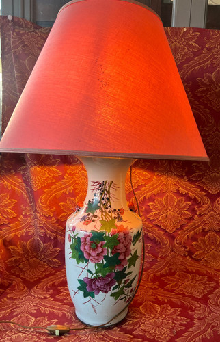 Vase chinois motif fleurs - ,