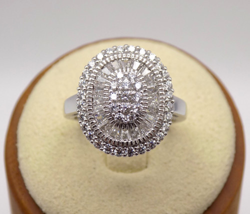 Oval white baguette - baguette, cz