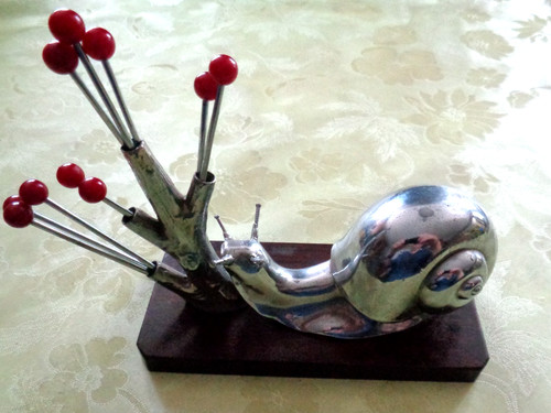 Escargot art deco porte piques - escargot,