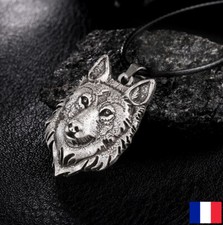 Pendentif bijoux tête loup - de,