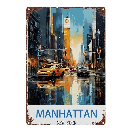 Nyc metal sign manhattan - manhattan, new