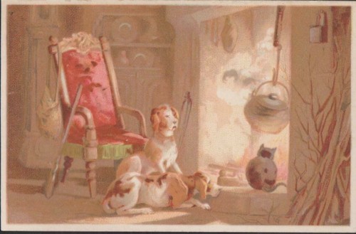 Image ancienne chromo chiens - ancienne,