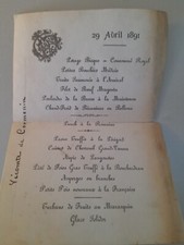 2 menus anciens Vicomte de