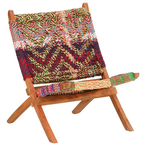 Chaise pliante chindi tissu - chaise,