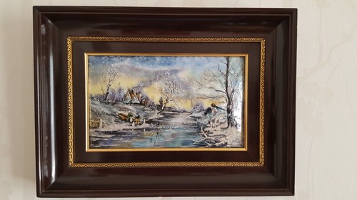 Peinture sur cuivre emaux - sur,