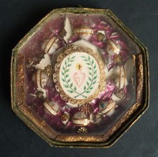 Reliquaire avec reliques ossibus de Saint Marc Alacoque 18e siècle reliquary