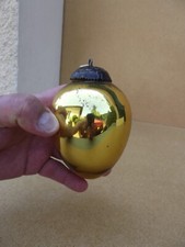 ancienne boule de Noel Boule de Pardon Bretonne Mercurisé Eglomisé dorée
