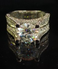 14K Plaqué or Blanc 3CT Rond