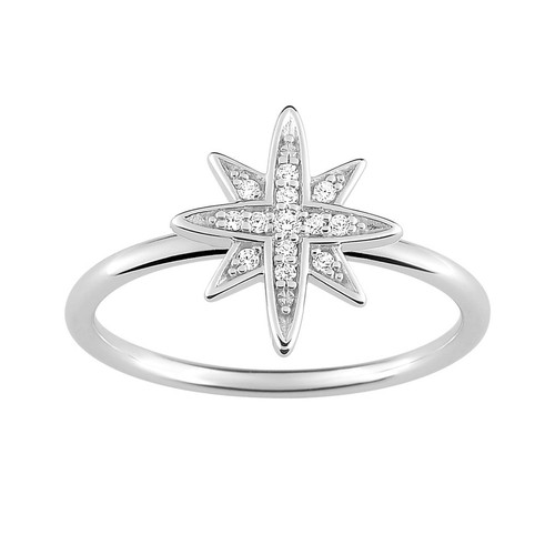 Bague etoile polaire zirconium