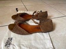 Michel Vivien sandales Babeth taupe cuir tressé T 37 leather sandals