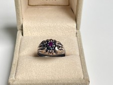 ANCIEN Bague Art déco Or Grenat ANTIQUE Gold Ring Anillo Anello