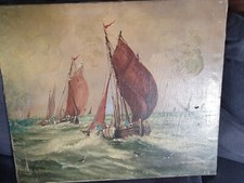 Peinture marine ancienne - peinture,