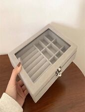 Boîte À Bijoux Grise Mallette De Transport De Bijoux En Simili Cuir Femme