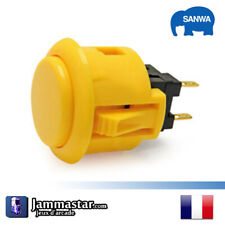 Boutons arcades originaux Sanwa Denshi OBSF-24 - Genuine Sanwa - Jaune Yellow