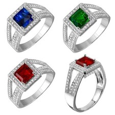 Argent Sterling Halo Carré