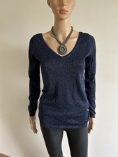 Pull bleu marine pailleté Jacqueline Riu taille 0 jamais porté 