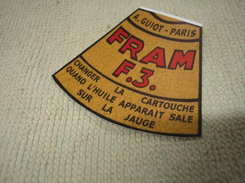 Autocollant filtre huile - autocollant,